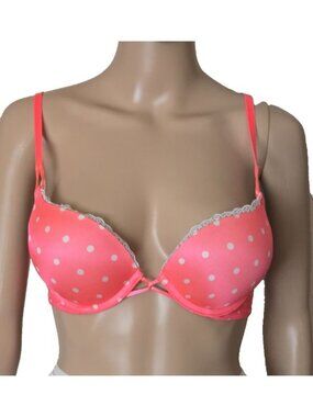 Victoria's Secret Miraculous Plunge Underwired polka dot multicolor Bra 34A